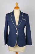 A Gucci blazer with white corded trim and GG logo buttons, size 40