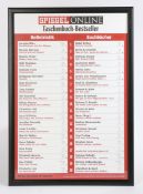 A poster of the German ‘Spiegel Bestseller list’ from June 2012, where Lucinda Riley’s ‘The Girl