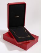 A Cartier 18 carat yellow gold love long necklace, the chain-link necklace with eight interlocking