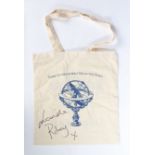 A signed Seven Sisters Series tote bag, signed in black ink Lucinda Riley X