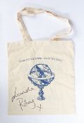 A signed Seven Sisters Series tote bag, signed in black ink Lucinda Riley X