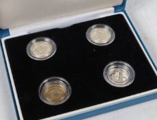 A Royal Mint 2003 United Kingdom £1 silver proof set of four coins depicting bridges, cased