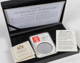A DateStamp Britannia 2017, 1oz silver Britannia, limited edition of 500, cased with certificate