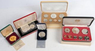 Proof coin sets, to include Cook Islands, First Coinage of Papua New Guinea, Sedlabanki Islands,