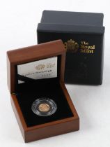 A Royal Mint proof quarter sovereign, 2010, St. George and dragon, cased with certificate