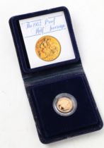 A Royal Mint proof half sovereign, 1982, St. George and dragon, cased with certificate