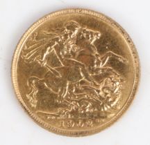 An Edward VII sovereign, 1902, St. George and the dragon