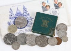 A collection of coins to include 1895 two shilling, 1896 shilling, 1909 half crown, Festival of