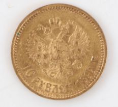 A Russian 10 Rouble gold coin, 1899