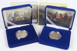 A Royal Mint Horatio Nelson 2005 silver proof commemorative crown, cased with certificate, a royal
