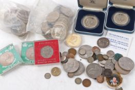 A collection of coins, to include two Two Prince of Wales and Lady Diana Spencer silver proof
