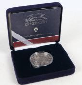 A Royal Mint Queen Elizabeth the Queen Mother centenary year silver proof crown, cased with