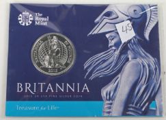 A Royal Mint Britannia 2015 UK £50 fine silver coin