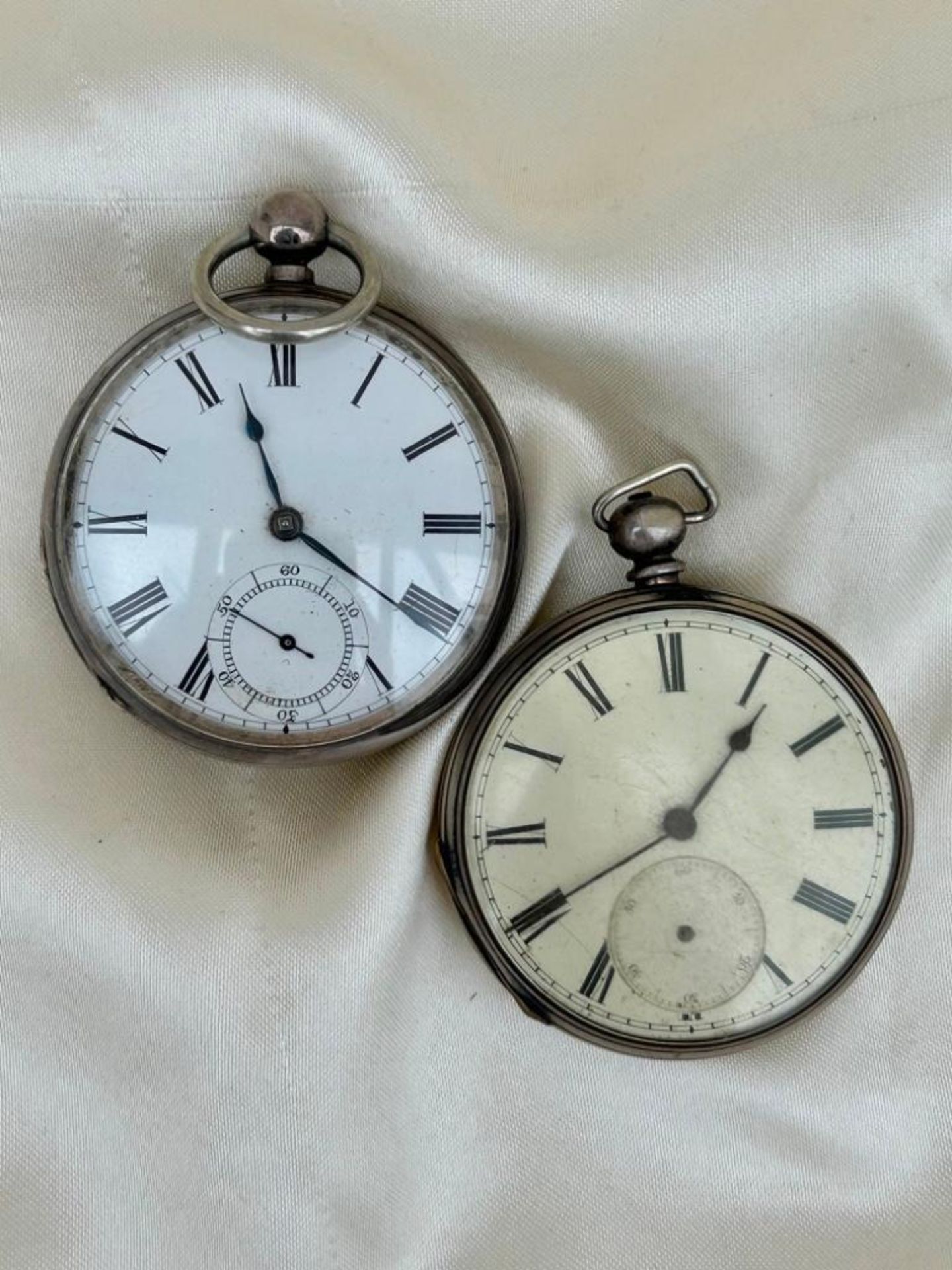 2x Large Silver Pocket Watches