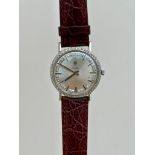 Diamond Croton Leather Strap Wrist Watch