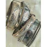 Mixed Lot of Assorted Bangles Silver AF