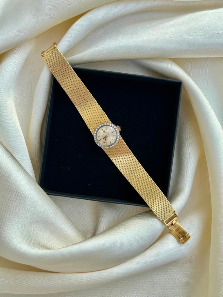 Antique 18ct Yellow Gold Diamond Omega Watch - Image 3 of 4