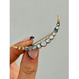 Antique Yellow Gold Blue Moonstone Brooch