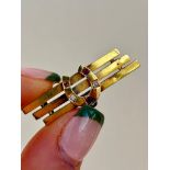 Antique 15ct Yellow Gold Ruby and Diamond Horse Shoe Brooch