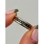 18ct Yellow Gold Black Mourning Band Ring