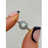 Antique Opal and Diamond Cluster Ring in Yellow Gold