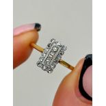 Antique Art Deco Diamond Panel Ring in 18ct Yellow Gold