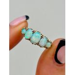 Antique Opal Five Stone Ring in Yellow Gold