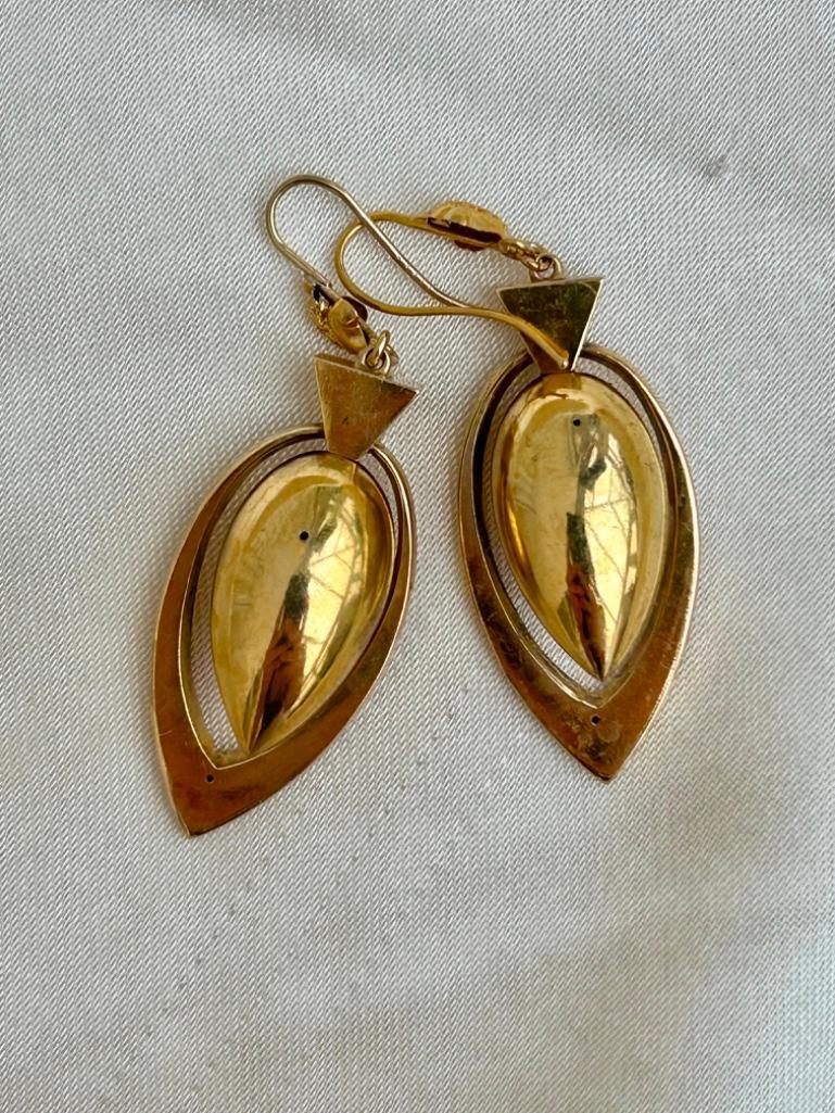 Antique Gold Torepdo Earrings - Image 3 of 3