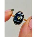 Antique Banded Agate Ring in Gold