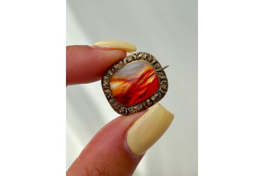 Georgian Gold Agate Brooch - Image 1 of 5