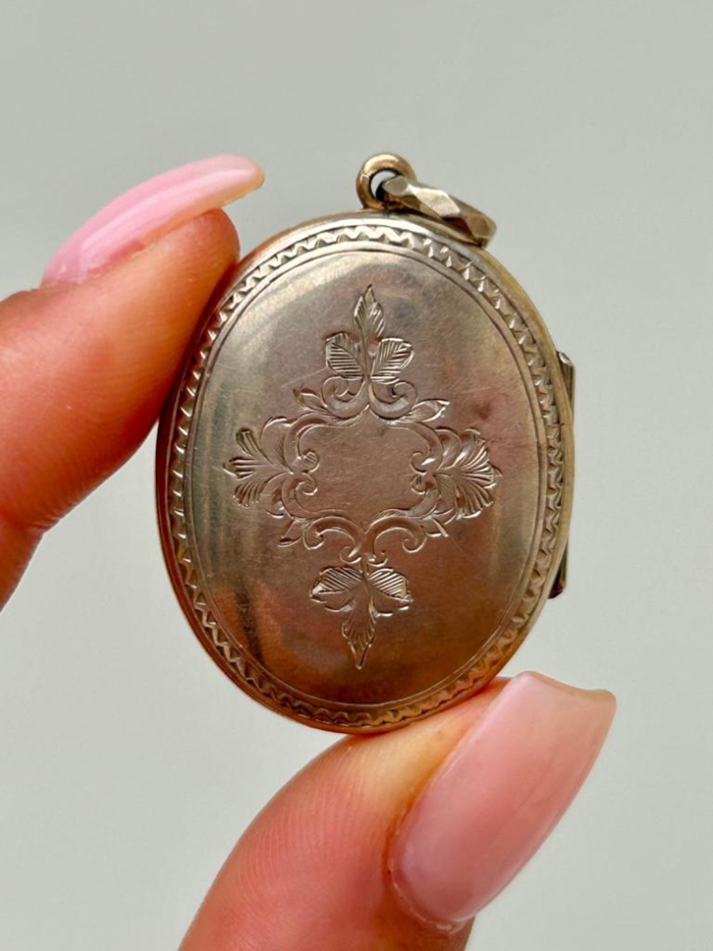 Antique Large Enamel Coral and Pearl Gold Locket Pendant - Image 2 of 4