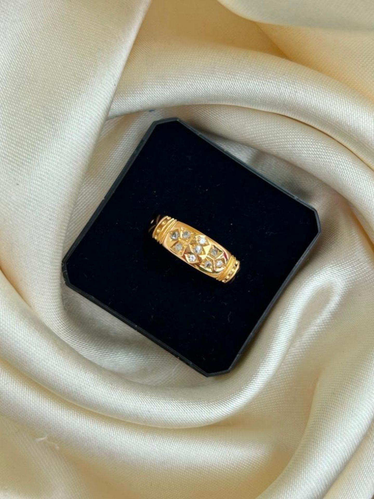 Antique 18ct Yellow Gold Diamond Unusual Ring - Image 4 of 6