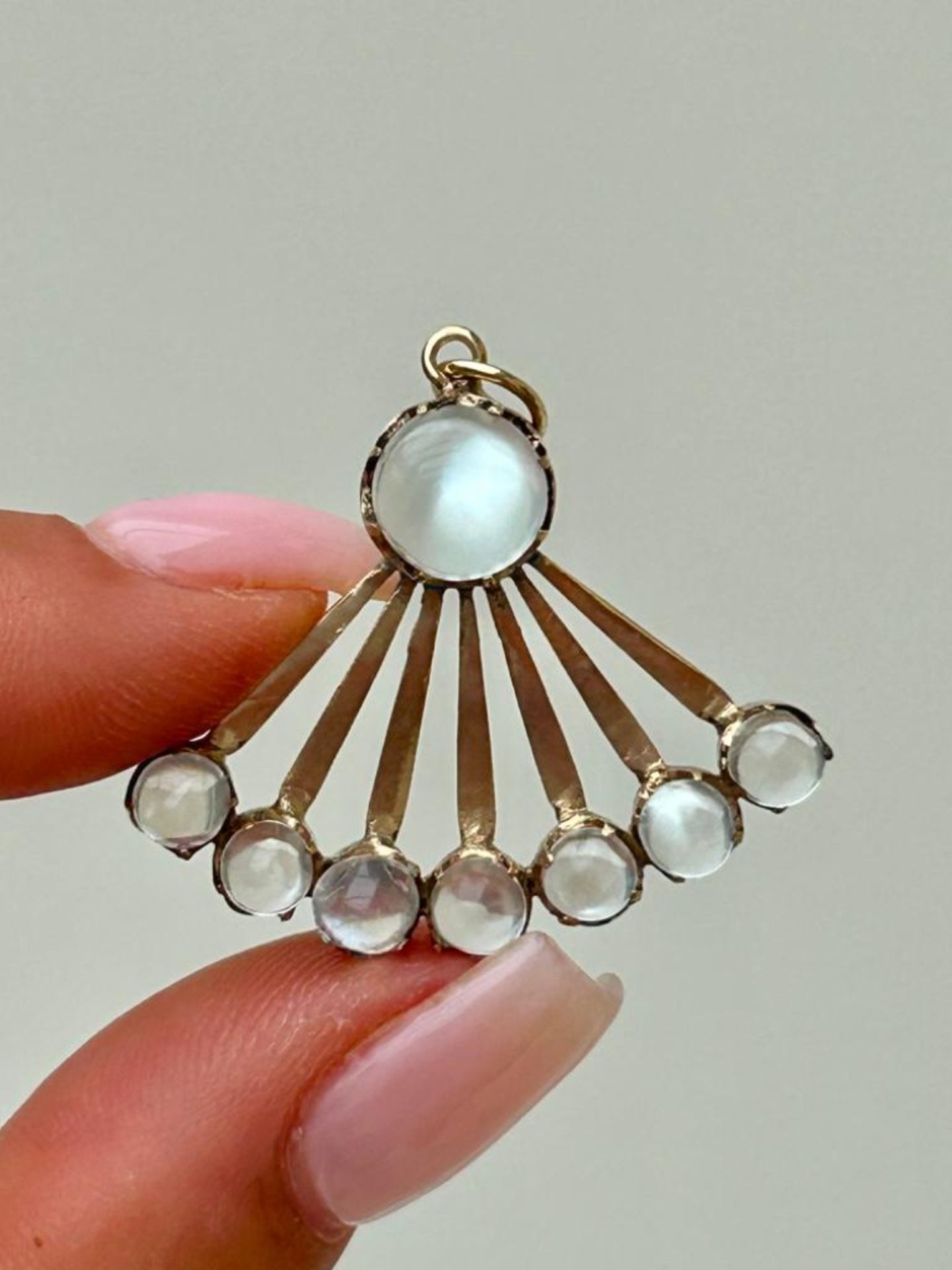 Antique Blue Moonstone Fan Pendant - Image 4 of 5