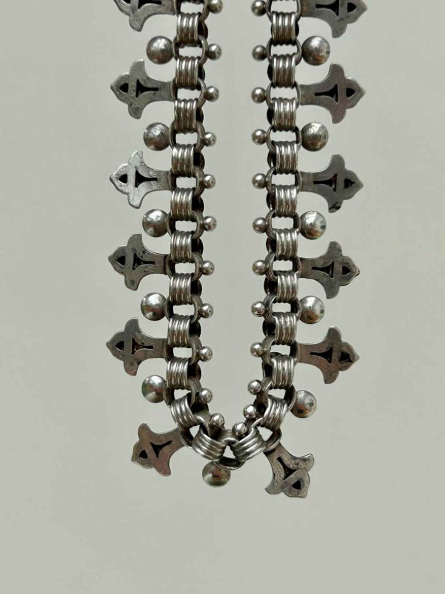 Victorian Era Silver Fancy Collar Necklace - Image 4 of 5