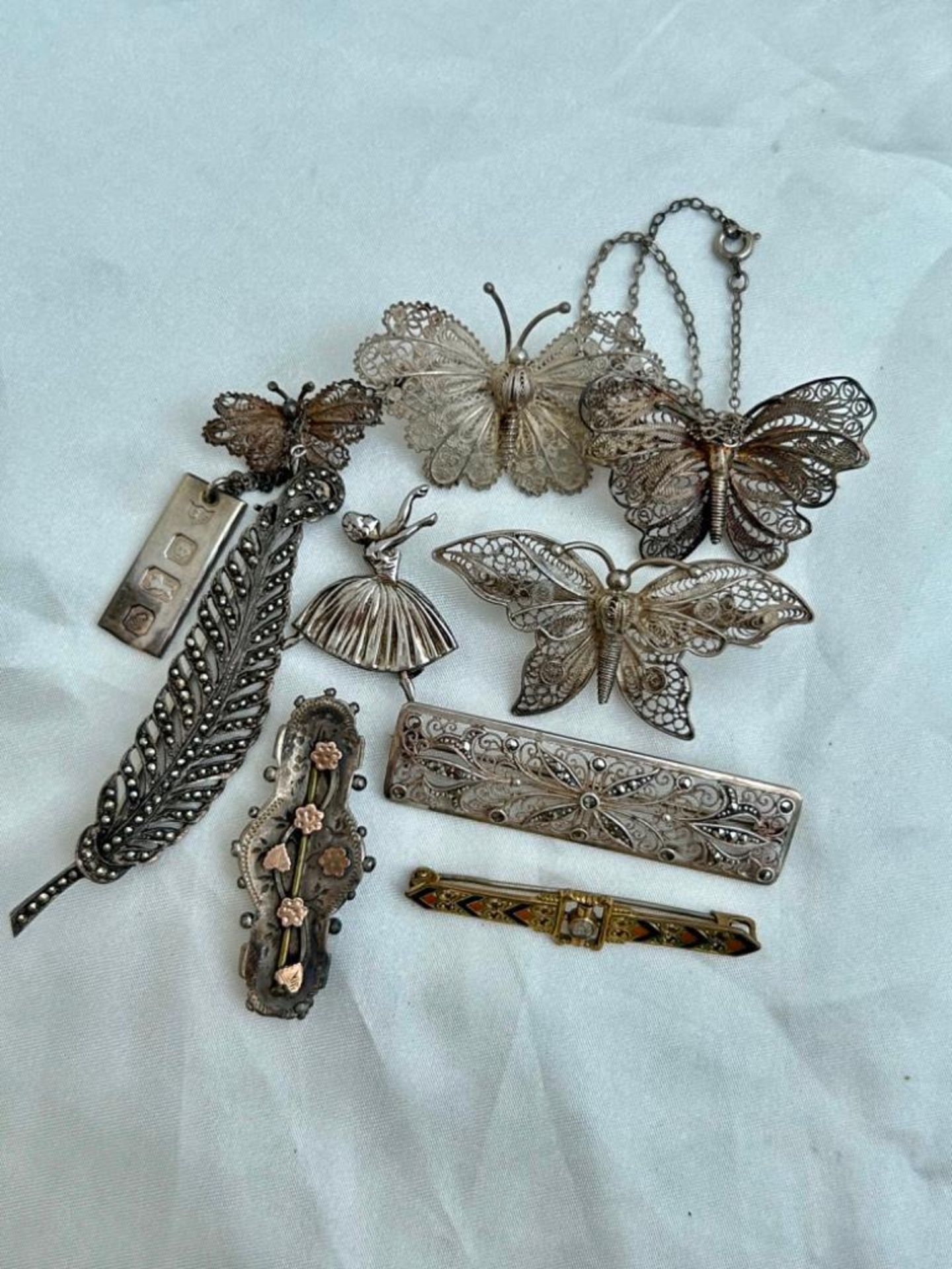 Mixed Lot of Antique and Vintage Jewellery INC Butterfly Pieces and Marcasite - Image 3 of 5