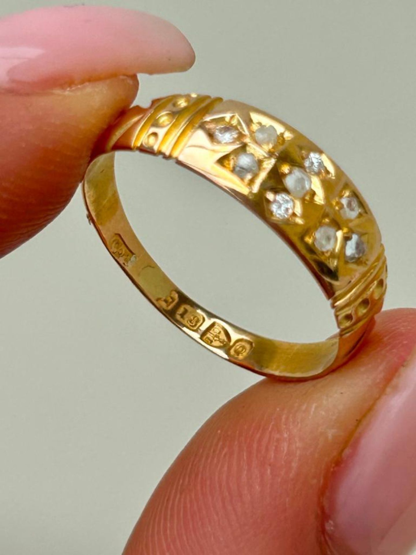 Antique 18ct Yellow Gold Diamond Unusual Ring - Image 6 of 6