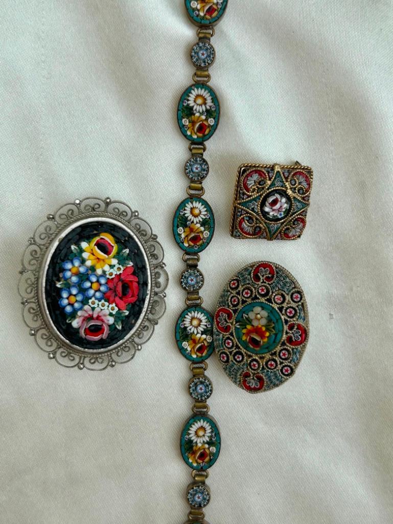 Mixed Lot Jewellery 4 Piece of Micro Mosaic Jewellery - Image 2 of 3