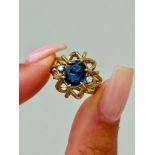 Vintage 18ct Yellow Gold Sapphire and Diamond Ring Band