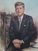 Lupas, Louis (XX, nach) - John F. Kennedy, Druckgrafik-Multiple nach Original-Zeichnung, in der Pla