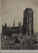 Fischer-Oelsrad, H. - "Danzig. Marienkirche", Radierung, unten rechts in Blei signiert, links ortsb