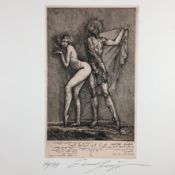 Fuchs, Prof. Ernst (1930-Wien-2015) - "Satyr und Satyra", Radierung auf aufgewalztem China, 1977, e