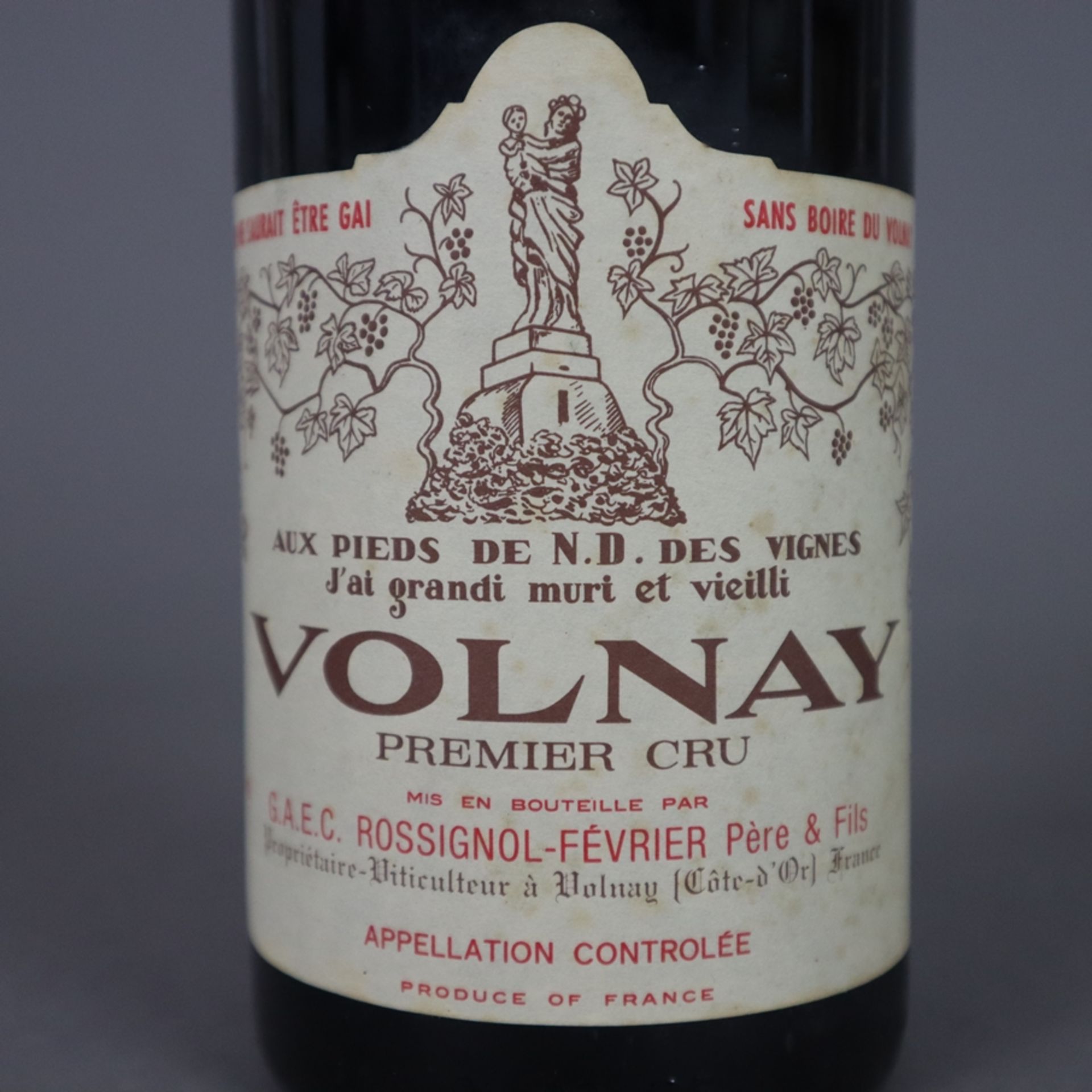 Weinkonvolut - 2 Flaschen: 1x Volnay Premier Cru 1988, Domaine Rossignol-Février Volnay, France / 1 - Bild 7 aus 7