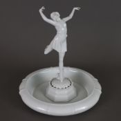 Art-Déco- Figur "Frühling Ballerina" mit großer Unterschale - Rosenthal, Bavaria, Weißporzellan, gl