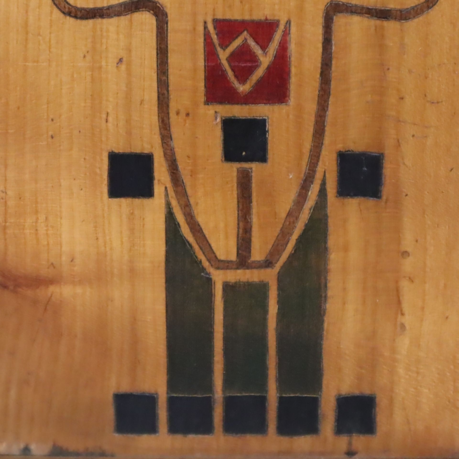 Jugendstil-Behälter/Ständer - um 1910, am Boden Brandstempel mit Monogramm RW, Korpus aus Kirschhol - Image 4 of 8