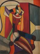 Archipenko, Alexander (1887 Kiew - 1964 New York, im Stil von) - Dame in Sitzpose, kubistisch inter