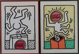 Haring, Keith (1958 Reading/Pennsylvania - 1990 New York City) - Zwei Werbeposter für "Lucky Strike