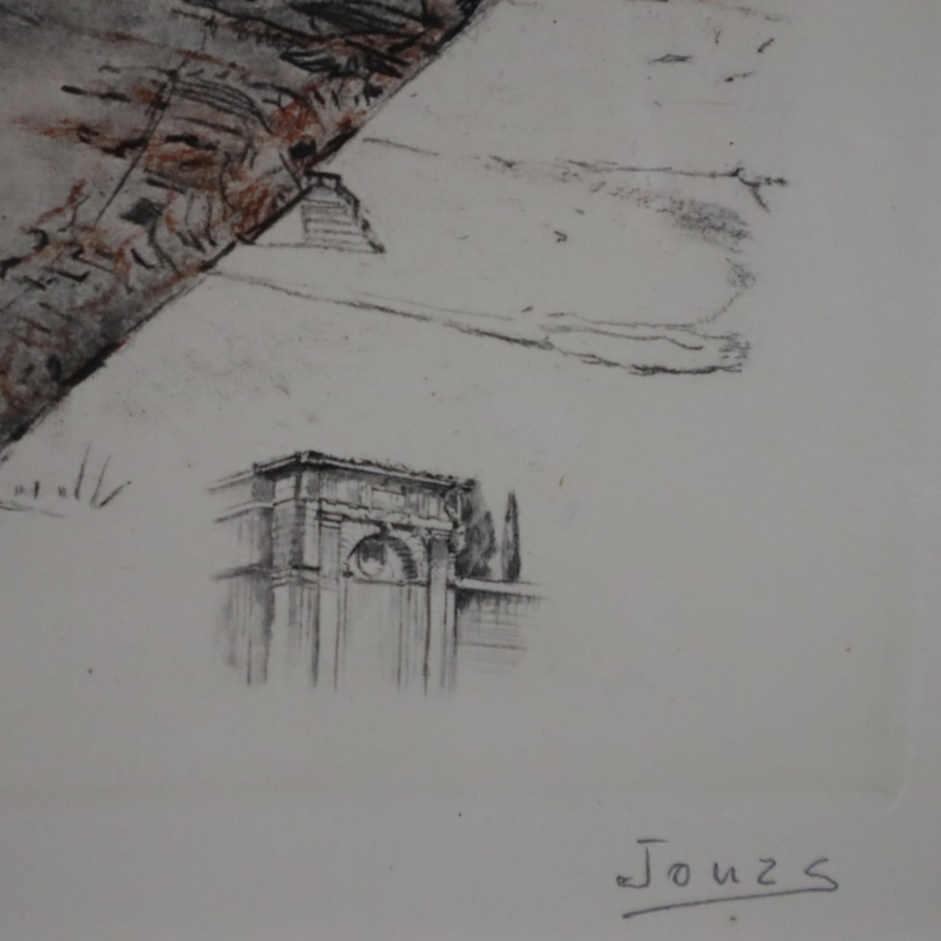 Jouas, Charles (1866 Paris - 1942) - Zwei Farbradierungen, "Bayonne-Porte de Mousserolles" und "Col - Image 4 of 4