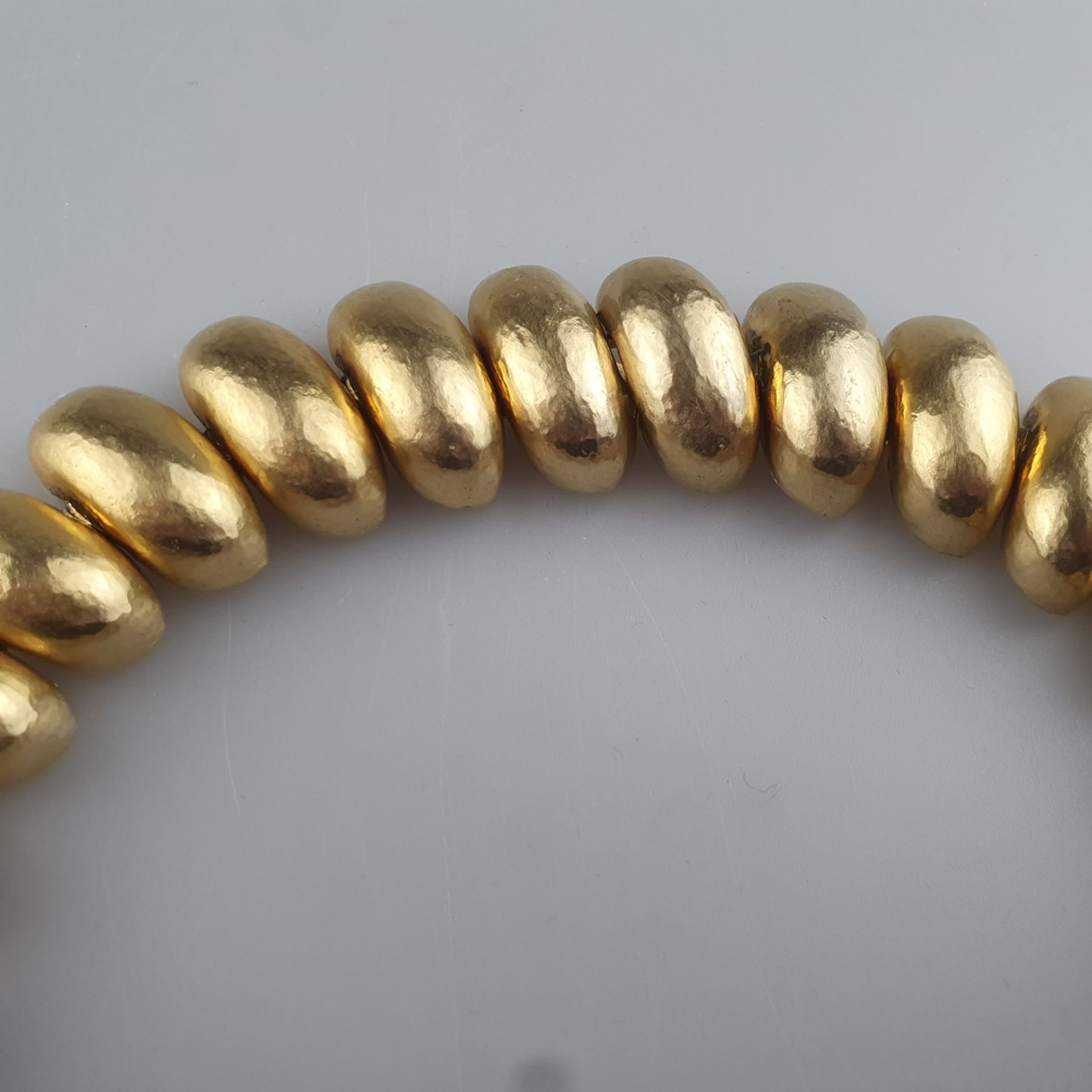 Massives Vintage-Statement-Collier - vergoldetes Metall, bohnenförmige miteinander verbundene Glied - Bild 4 aus 5