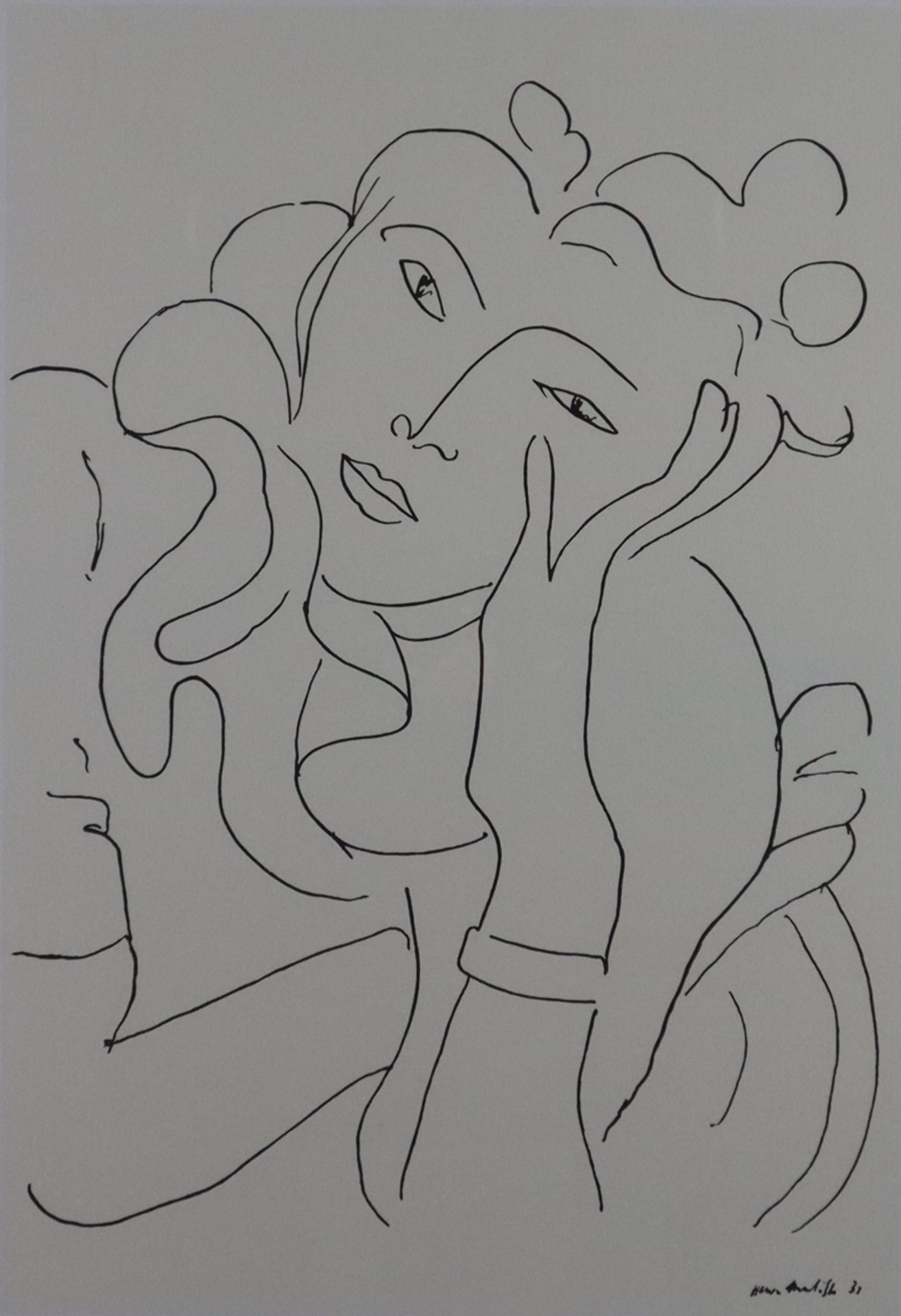 Matisse, Henri (1869 Le Chateau - 1954 Nizza) - "La Fleur" (1938), Offset-Serigrafie, in der Platte