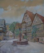Hintze, H. (20.Jh.) - "Miltenberg", Ansicht von dem alten Marktplatz in Miltenberg, Aquarell auf Pa